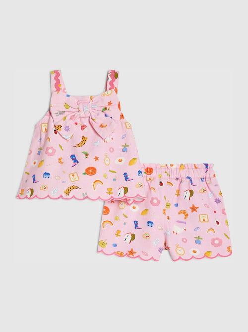 Dsiney Kidz - River Island Pink Abbie Rosie Cami Top & Shorts Set image 1