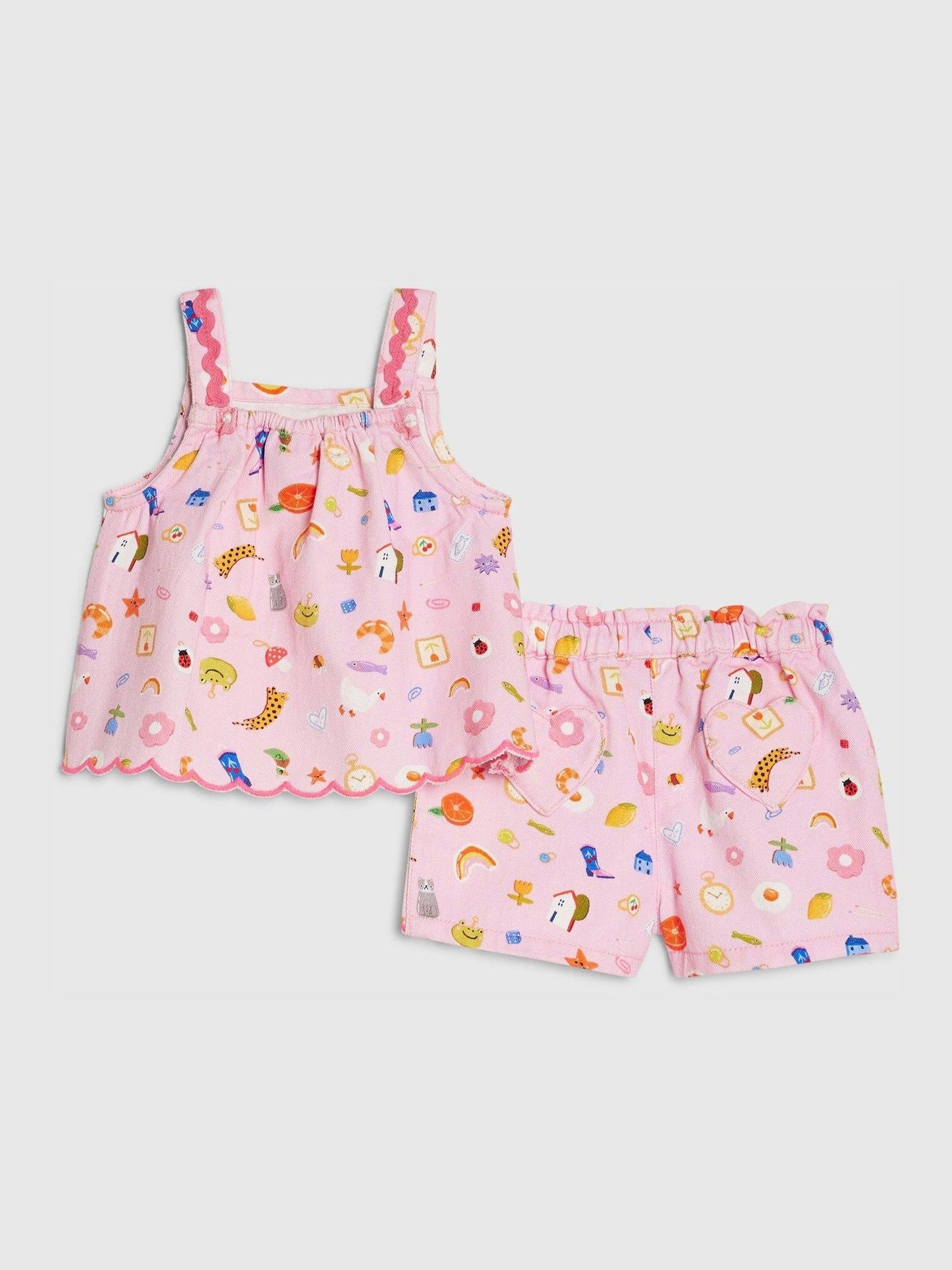 River Island Pink Abbie Rosie Cami Top & Shorts Set image 2