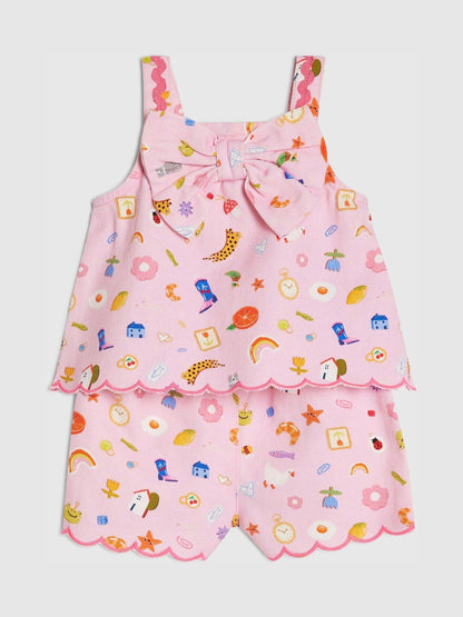 River Island Pink Abbie Rosie Cami Top & Shorts Set image 3