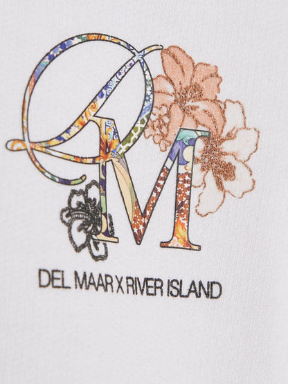 River Island White Del Maar T-Shirt & Shorts Set image 5