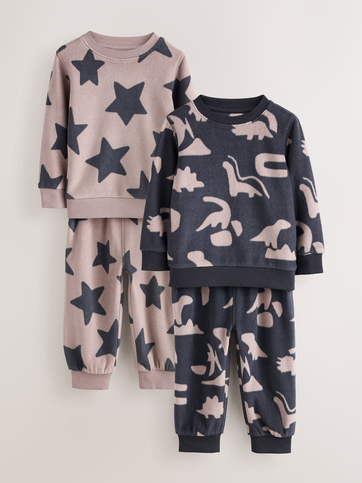Black/Nude Cosy Fleece Pyjamas 2 Pack (12mths-8yrs) - image 1