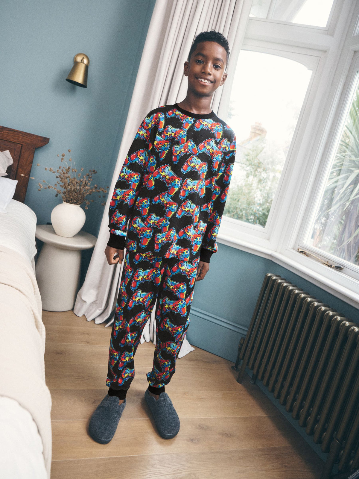 Multi Bright Gamer Printed Cosy Fleece Pyjamas (3-16yrs) - image 3