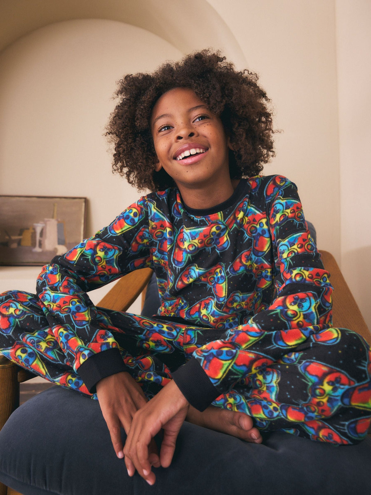 Multi Bright Gamer Printed Cosy Fleece Pyjamas (3-16yrs) - image 4