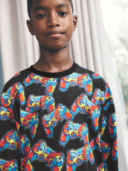 Multi Bright Gamer Printed Cosy Fleece Pyjamas (3-16yrs) - image 7