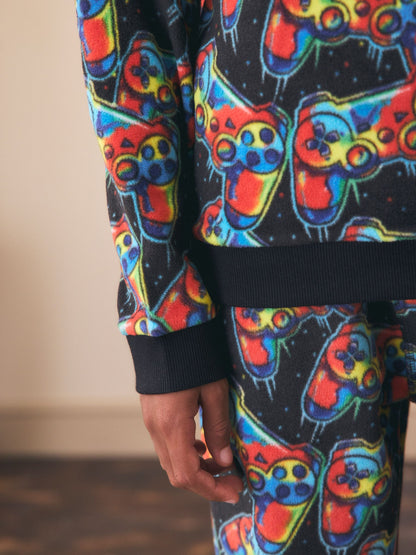 Multi Bright Gamer Printed Cosy Fleece Pyjamas (3-16yrs) - image 9