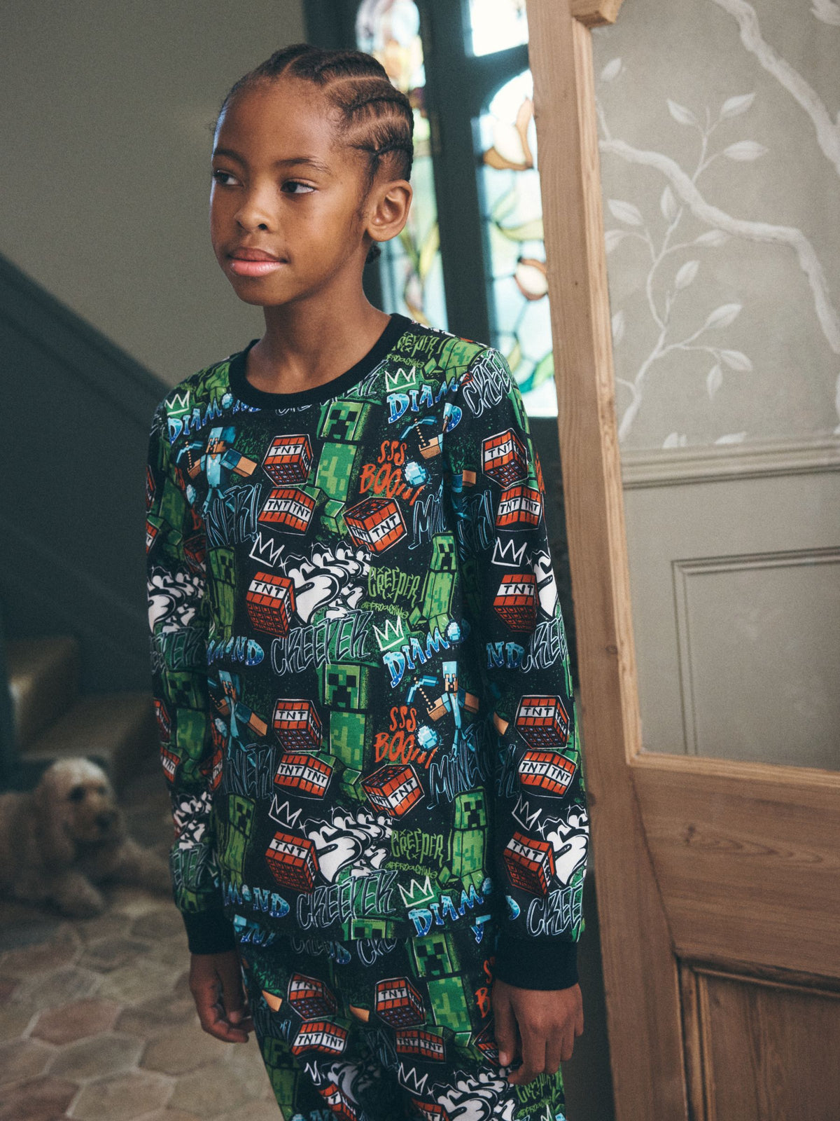 Graffiti Minecraft Single Cosy Fleece Pyjamas (4-16yrs) - image 2