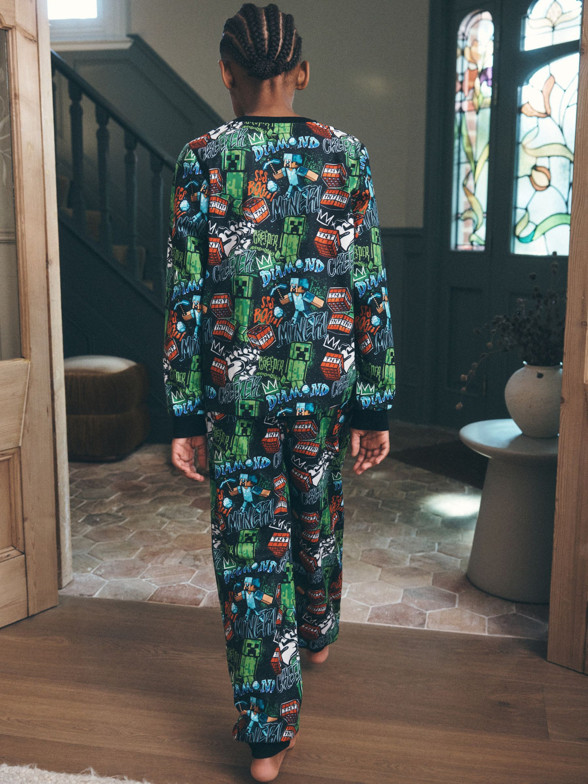 Graffiti Minecraft Single Cosy Fleece Pyjamas (4-16yrs) - image 3