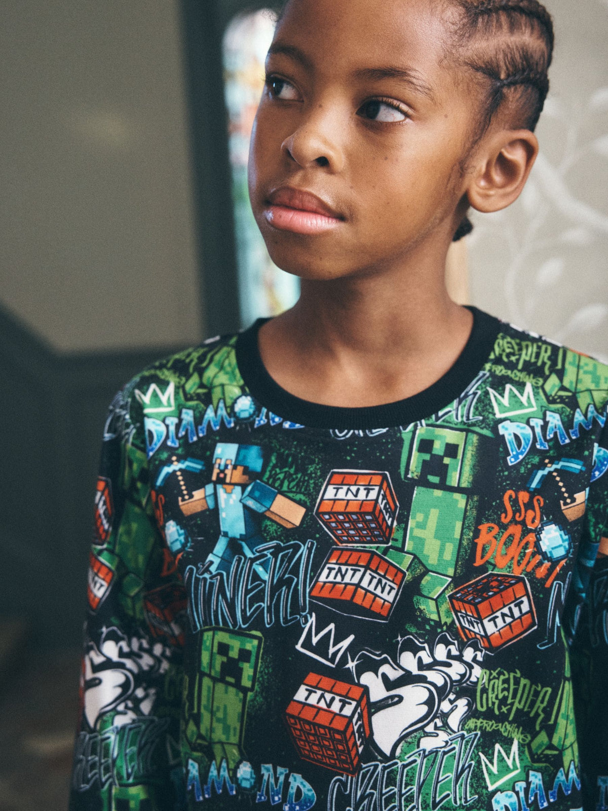 Graffiti Minecraft Single Cosy Fleece Pyjamas (4-16yrs) - image 4