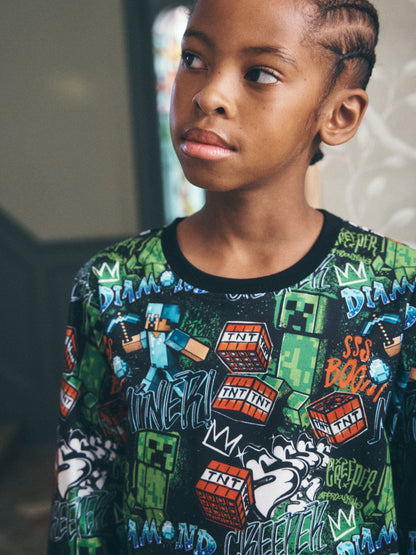 Graffiti Minecraft Single Cosy Fleece Pyjamas (4-16yrs) - image 4