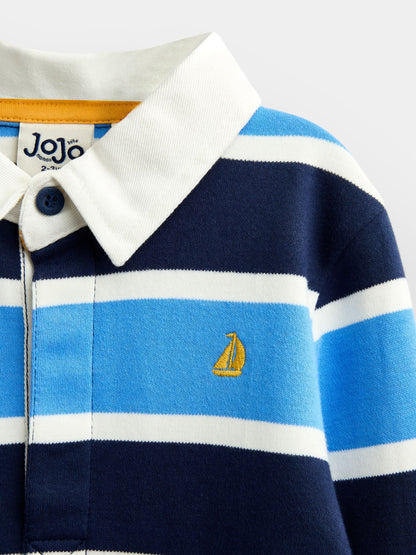 Dsiney Kidz - JoJo Maman Bébé Blue Classic Rugby Top image 3