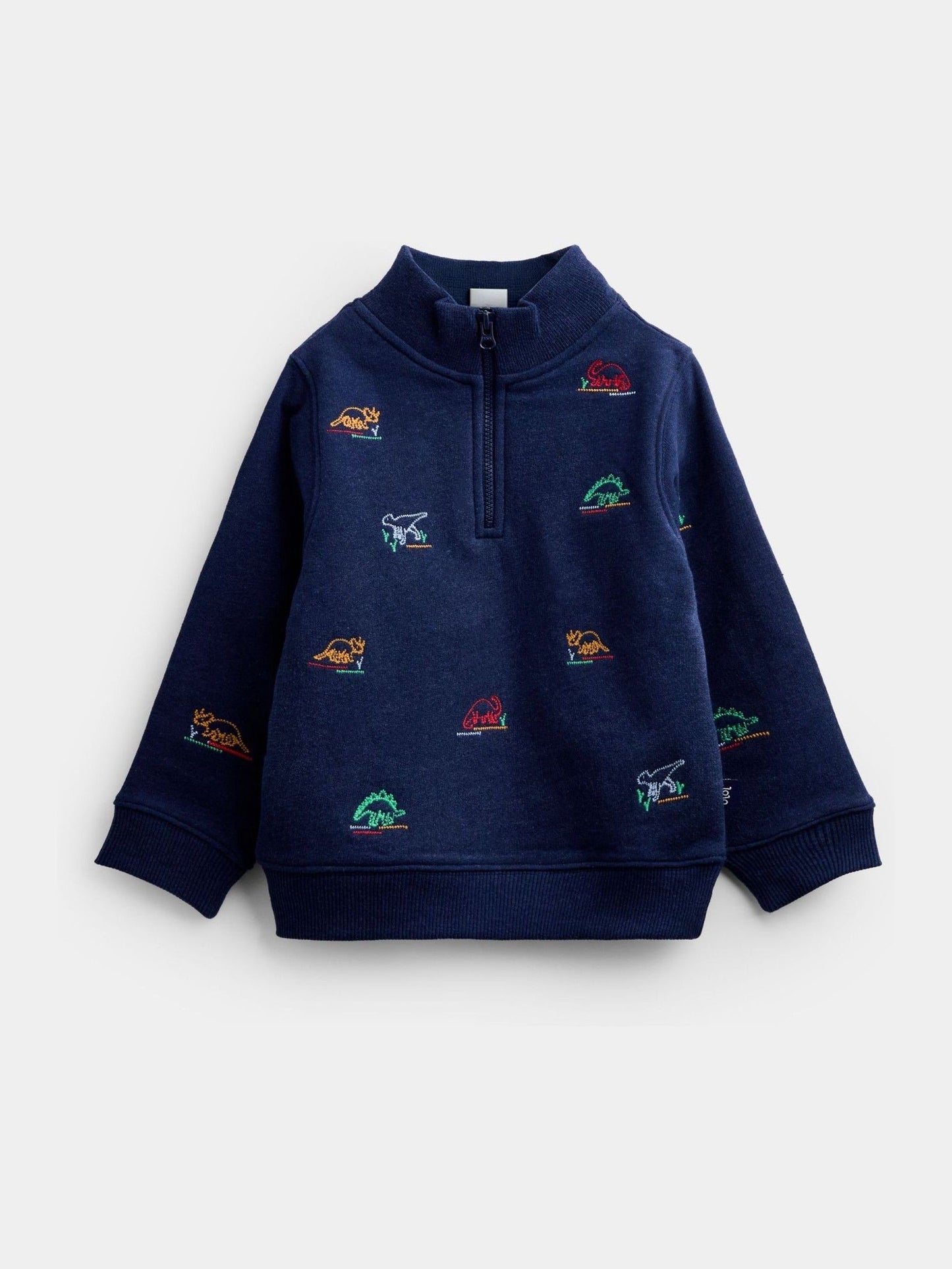 Dsiney Kidz - Jojo Maman Bébé Blue Marl Dino Embroidered Sweatshirt image 2
