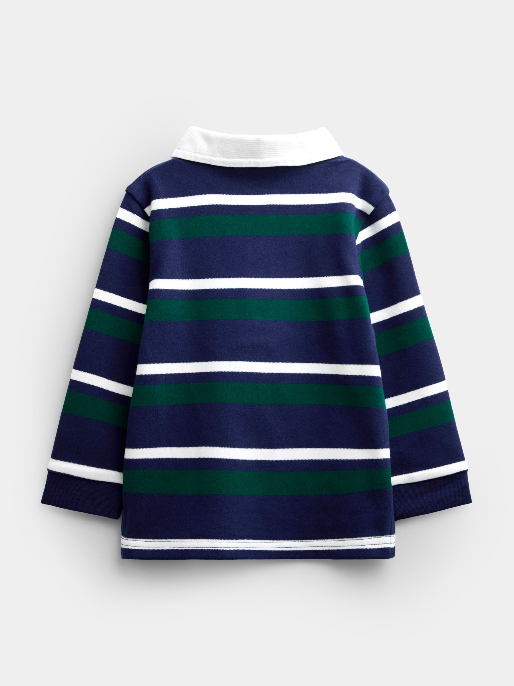 Dsiney Kidz - JoJo Maman Bébé Dark Green Stripe Rugby Top image 2