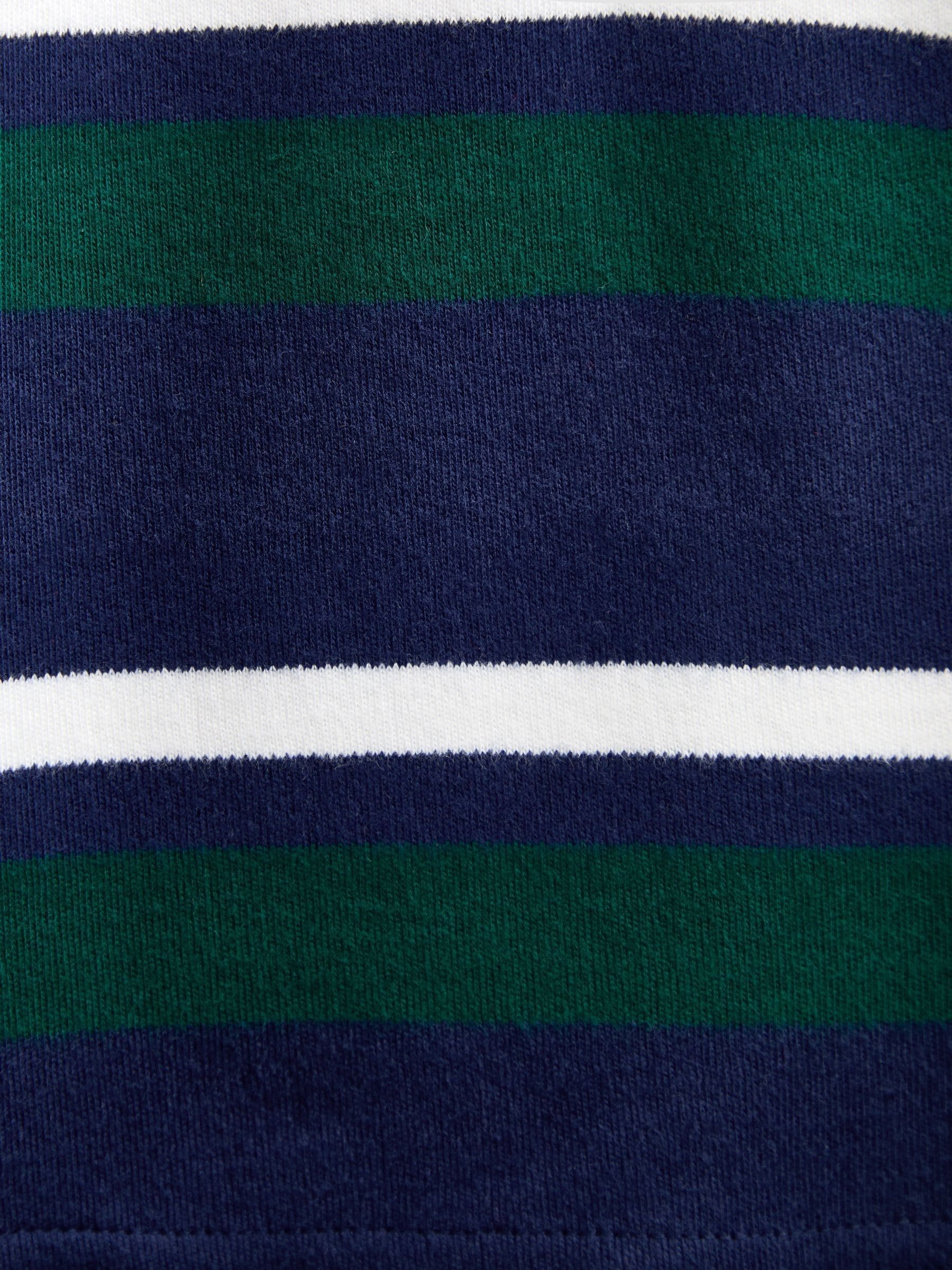 Dsiney Kidz - JoJo Maman Bébé Dark Green Stripe Rugby Top image 4