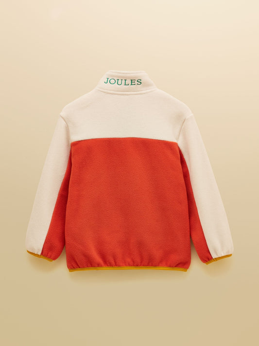 Joules Boys' Summit Tan & Orange Zip Through Polar Fleece - image 1