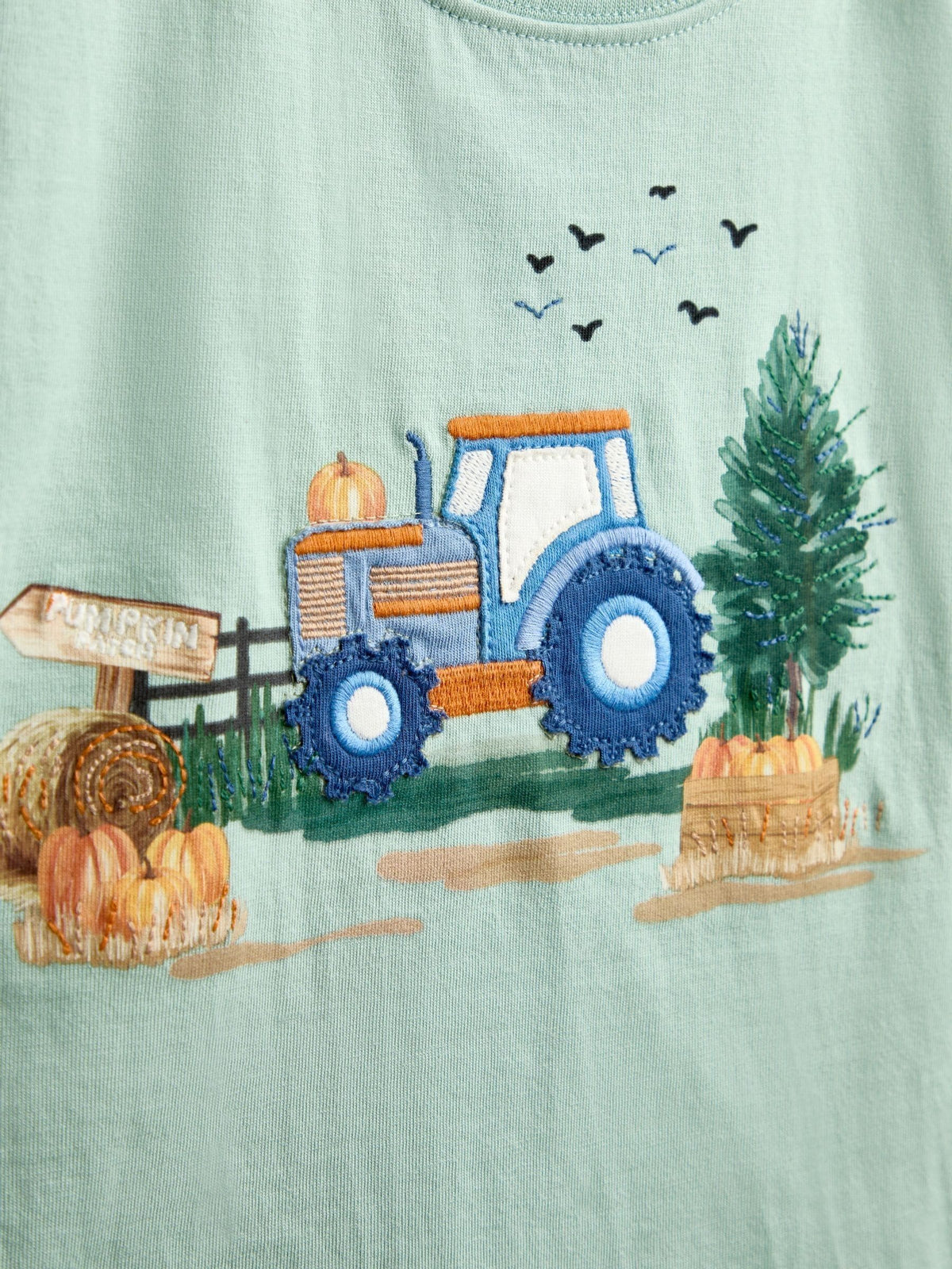 Dsiney Kidz - JoJo Maman Bébé Green Tractor Scene Printed Top image 3