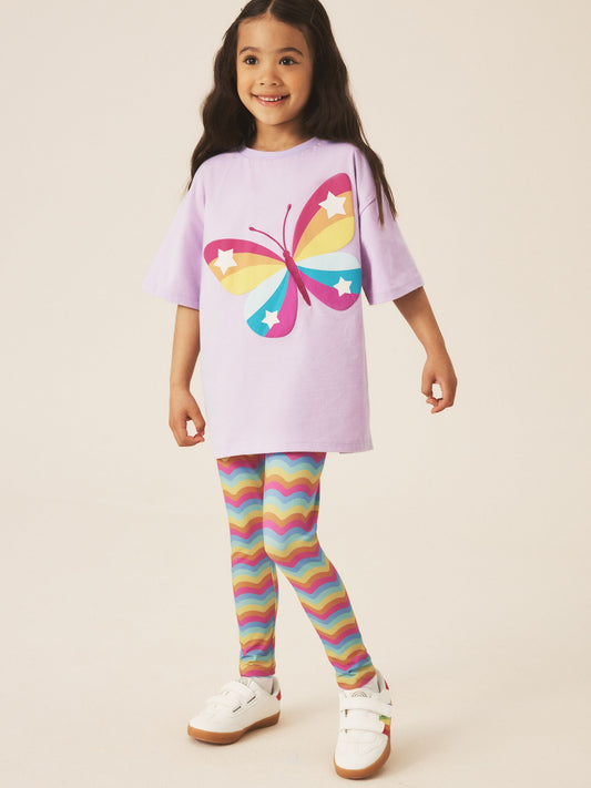 Dsiney Kidz - Little Bird by Jools Oliver Rainbow Butterfly T-Shirt and Leggings 2 Piece Set image 1