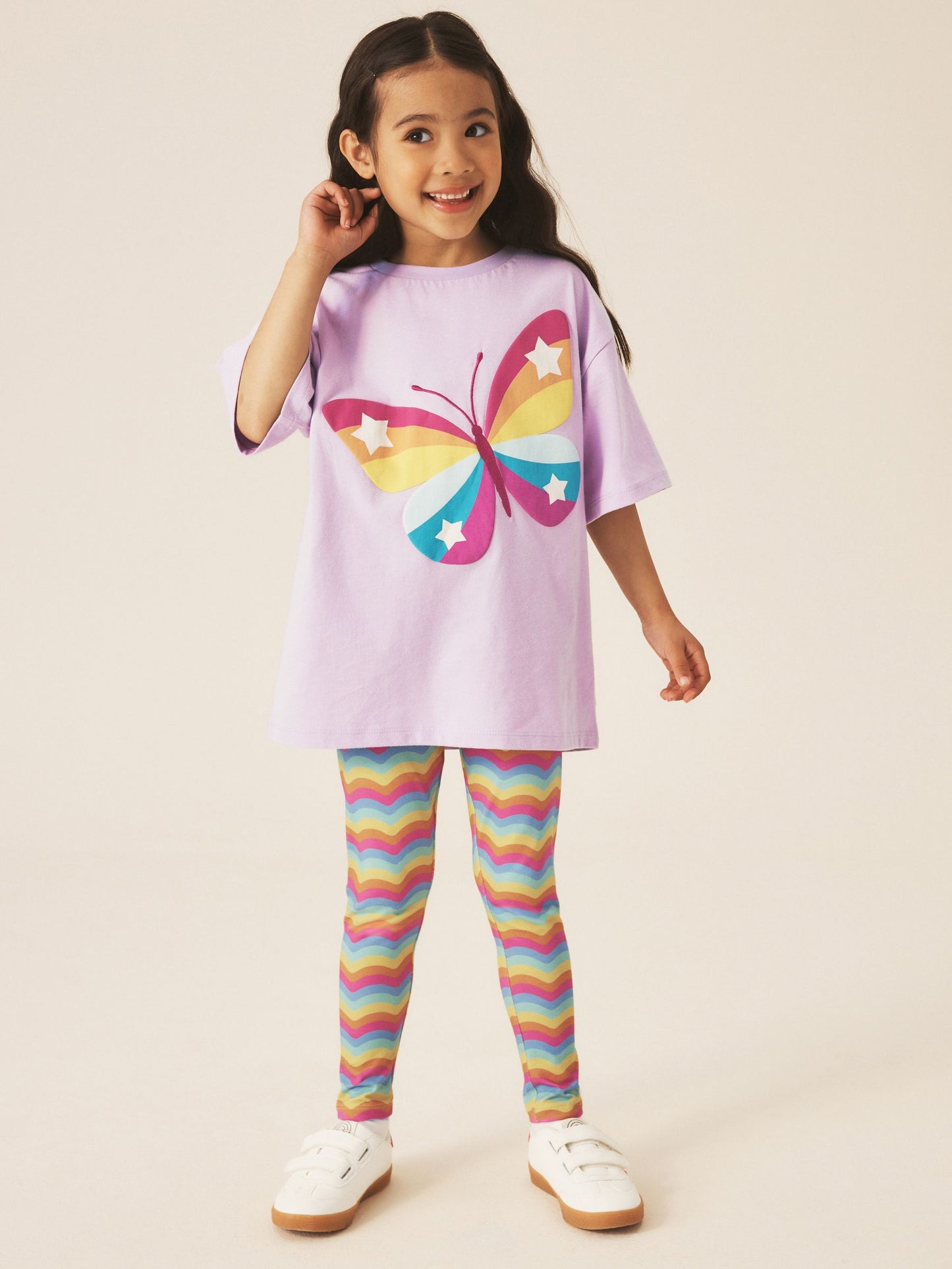Dsiney Kidz - Little Bird by Jools Oliver Rainbow Butterfly T-Shirt and Leggings 2 Piece Set image 2