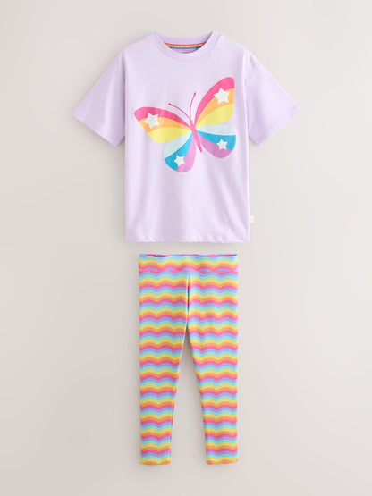 Dsiney Kidz - Little Bird by Jools Oliver Rainbow Butterfly T-Shirt and Leggings 2 Piece Set image 6