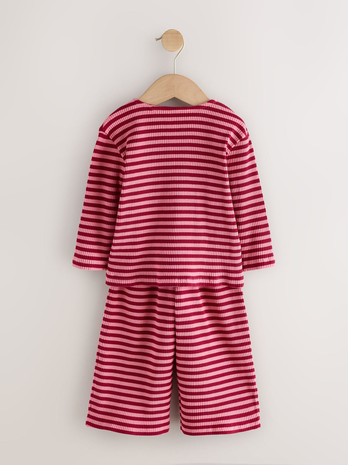Pink Stripe Ribbed Cardigan and Wide Leg Trousers Set (3mths-7yrs) - image 6