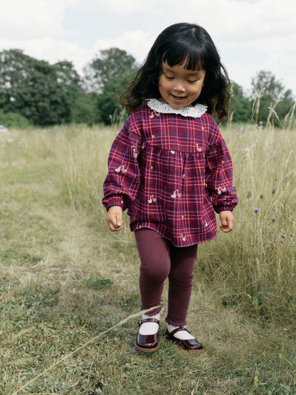 Red Check Goose Long Sleeve Blouse and Leggings Set (3mths-7yrs) - image 1