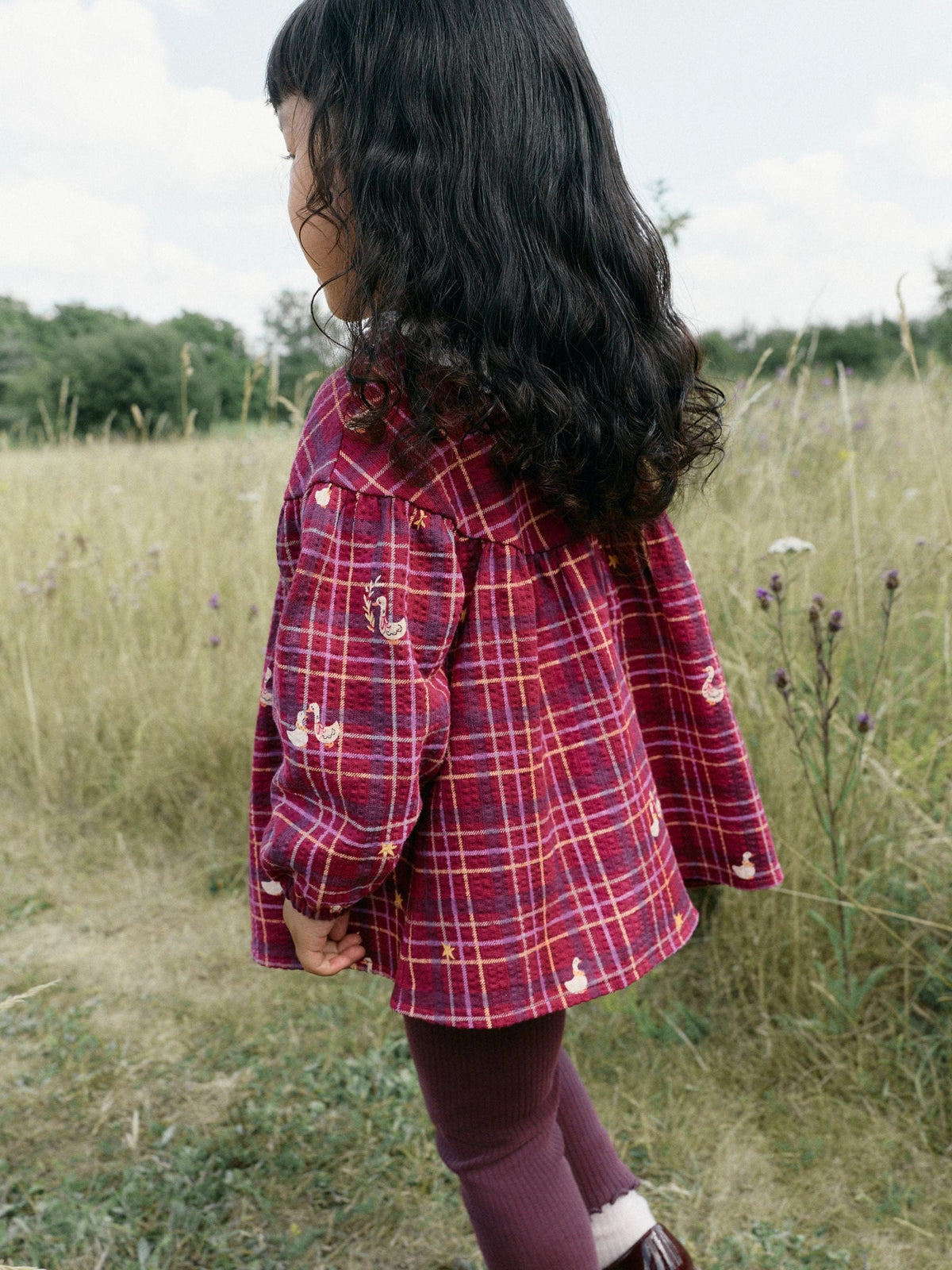 Red Check Goose Long Sleeve Blouse and Leggings Set (3mths-7yrs) - image 3