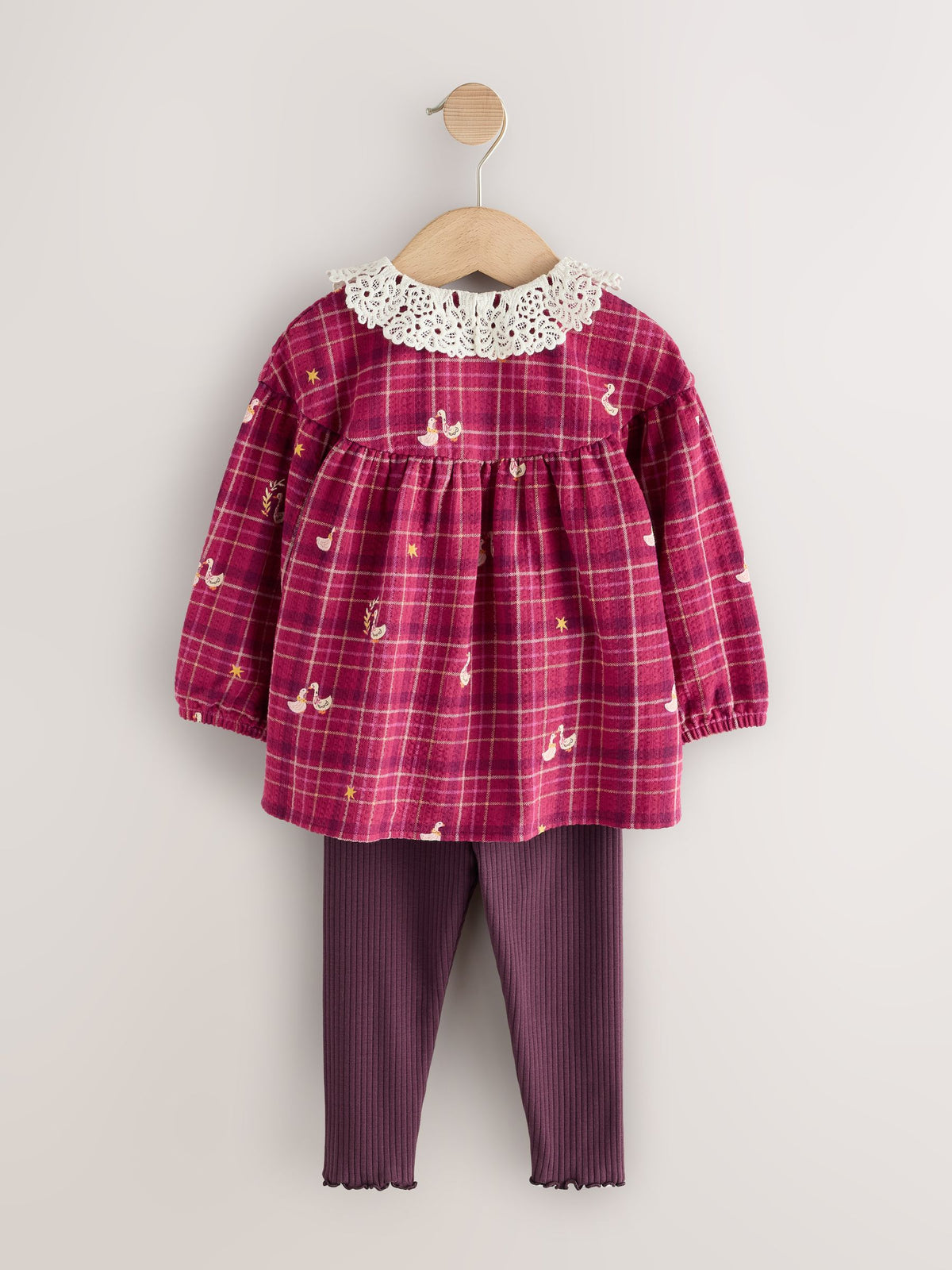 Red Check Goose Long Sleeve Blouse and Leggings Set (3mths-7yrs) - image 7