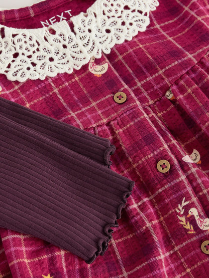 Red Check Goose Long Sleeve Blouse and Leggings Set (3mths-7yrs) - image 9