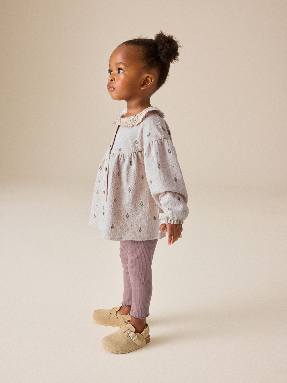 Cream Long Sleeve Blouse and Leggings Set (3mths-7yrs) - image 2