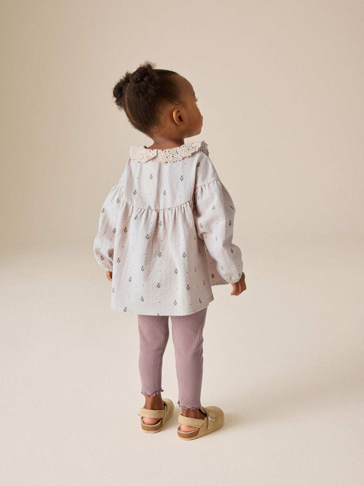 Cream Long Sleeve Blouse and Leggings Set (3mths-7yrs) - image 3