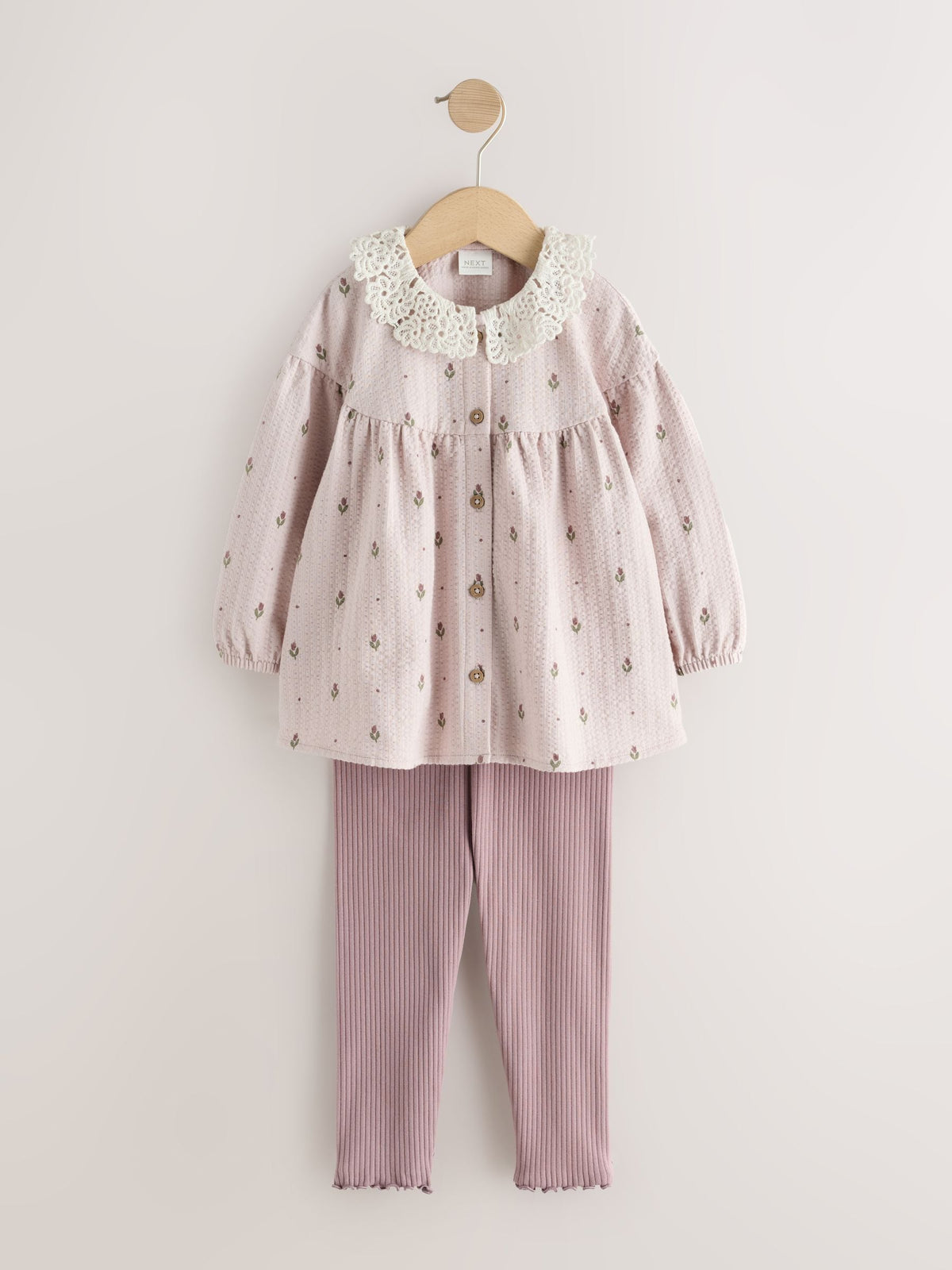 Cream Long Sleeve Blouse and Leggings Set (3mths-7yrs) - image 5