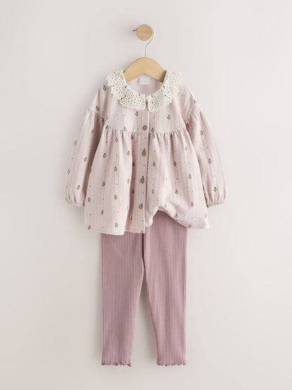 Cream Long Sleeve Blouse and Leggings Set (3mths-7yrs) - image 6