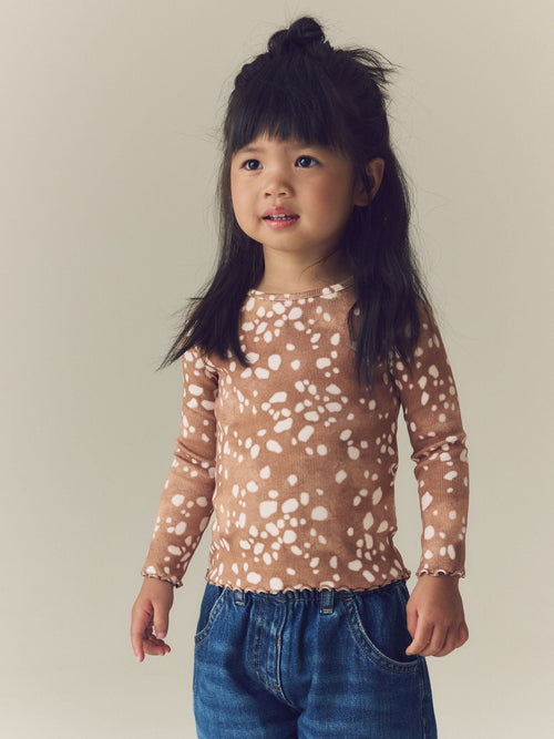 Dsiney Kidz - Deer Print Long Sleeve Ribbed Top (3mths-7yrs) image 1