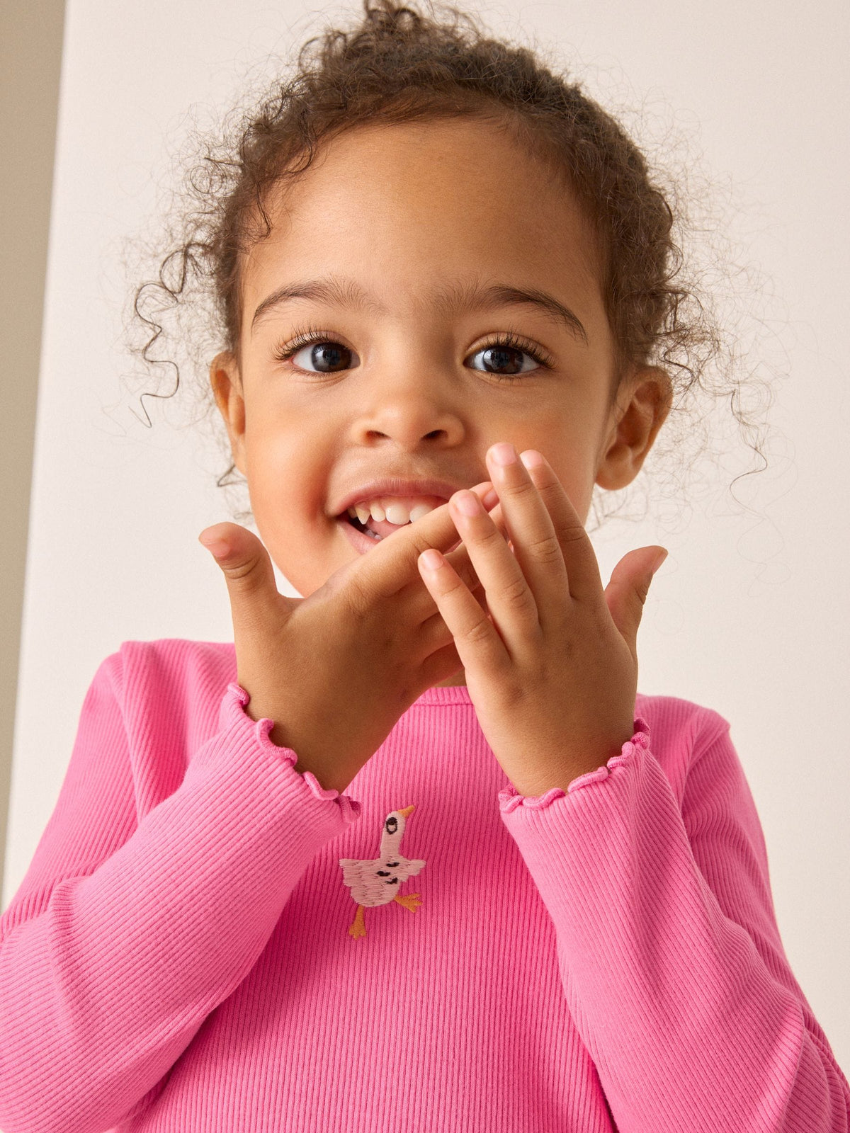 Dsiney Kidz - Pink Goose Long Sleeve Ribbed Top (3mths-7yrs) image 4