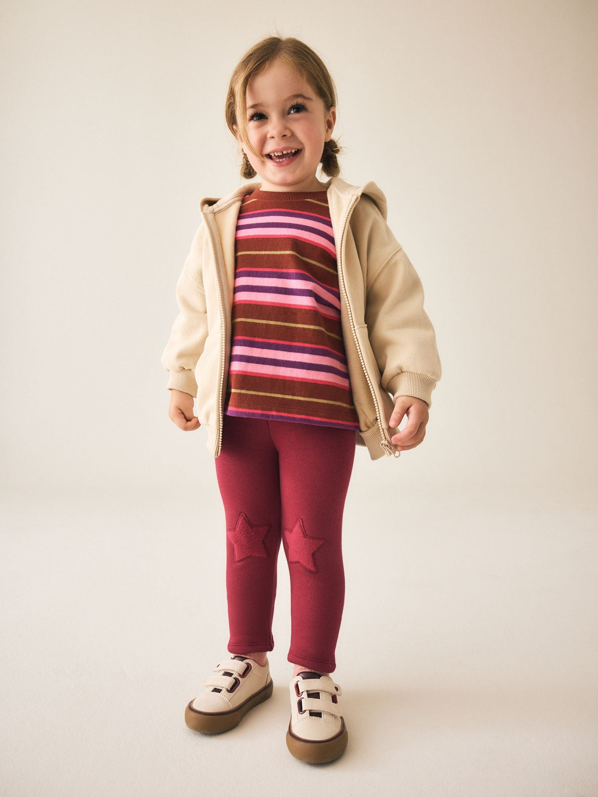Dark Red Cosy Fleece Lined Leggings (3mths-7yrs) - image 2