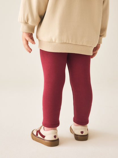 Dark Red Cosy Fleece Lined Leggings (3mths-7yrs) - image 3