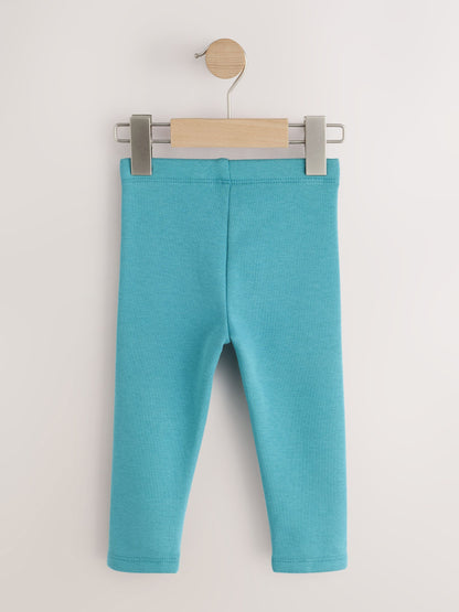 Teal Blue Cosy Fleece Lined Leggings (3mths-7yrs) - image 2