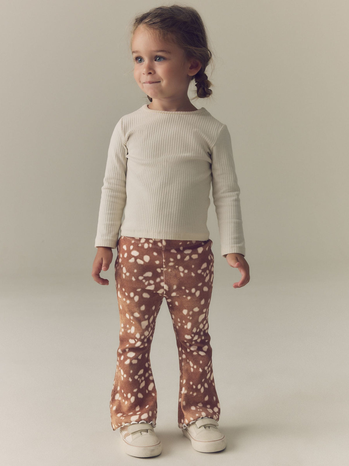 Deer Print Rib Flare Leggings (3mths-7yrs) - image 1