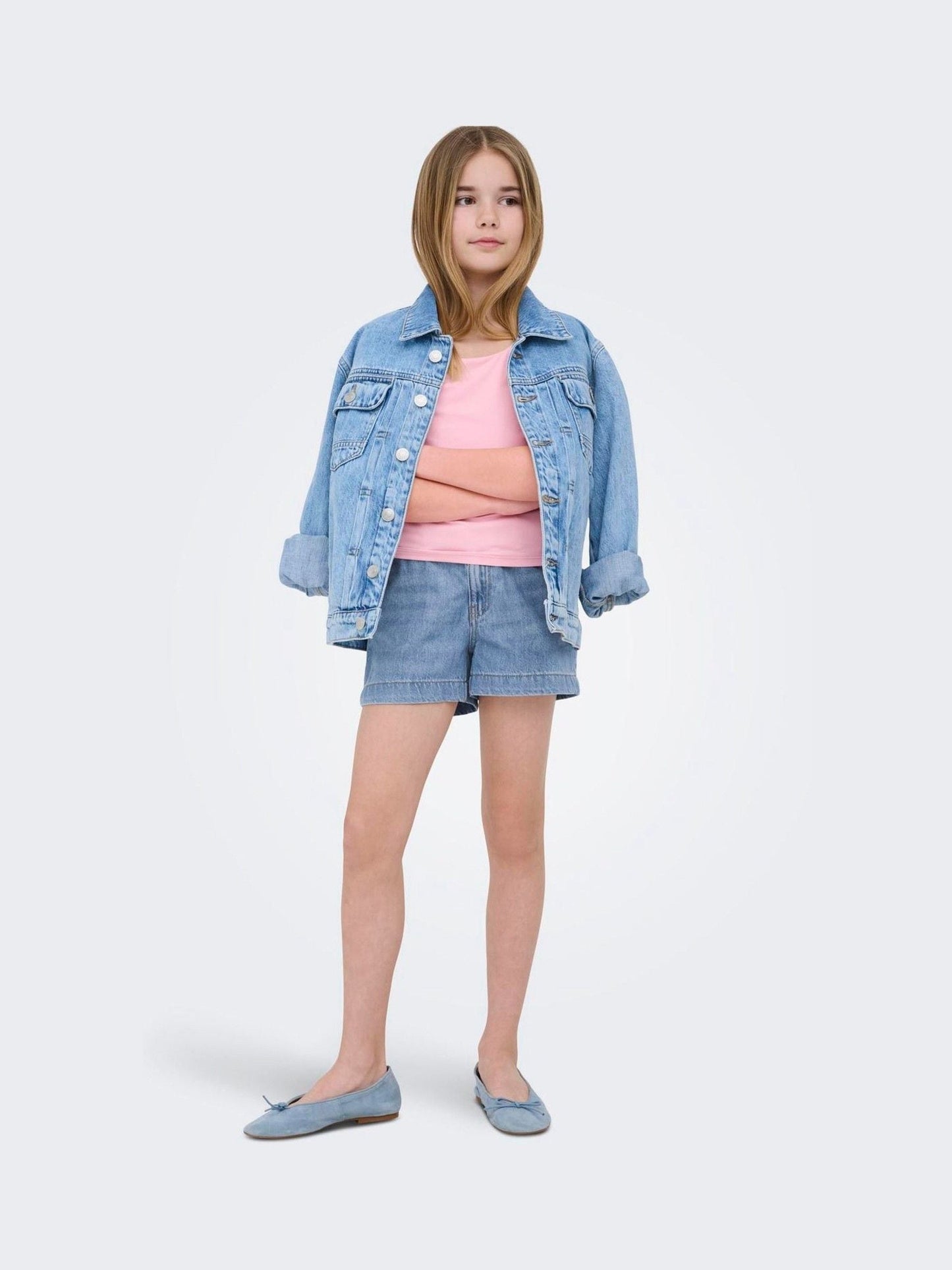 Dsiney Kidz - ONLY KIDS Blue Loose Fit Denim Shorts image 2