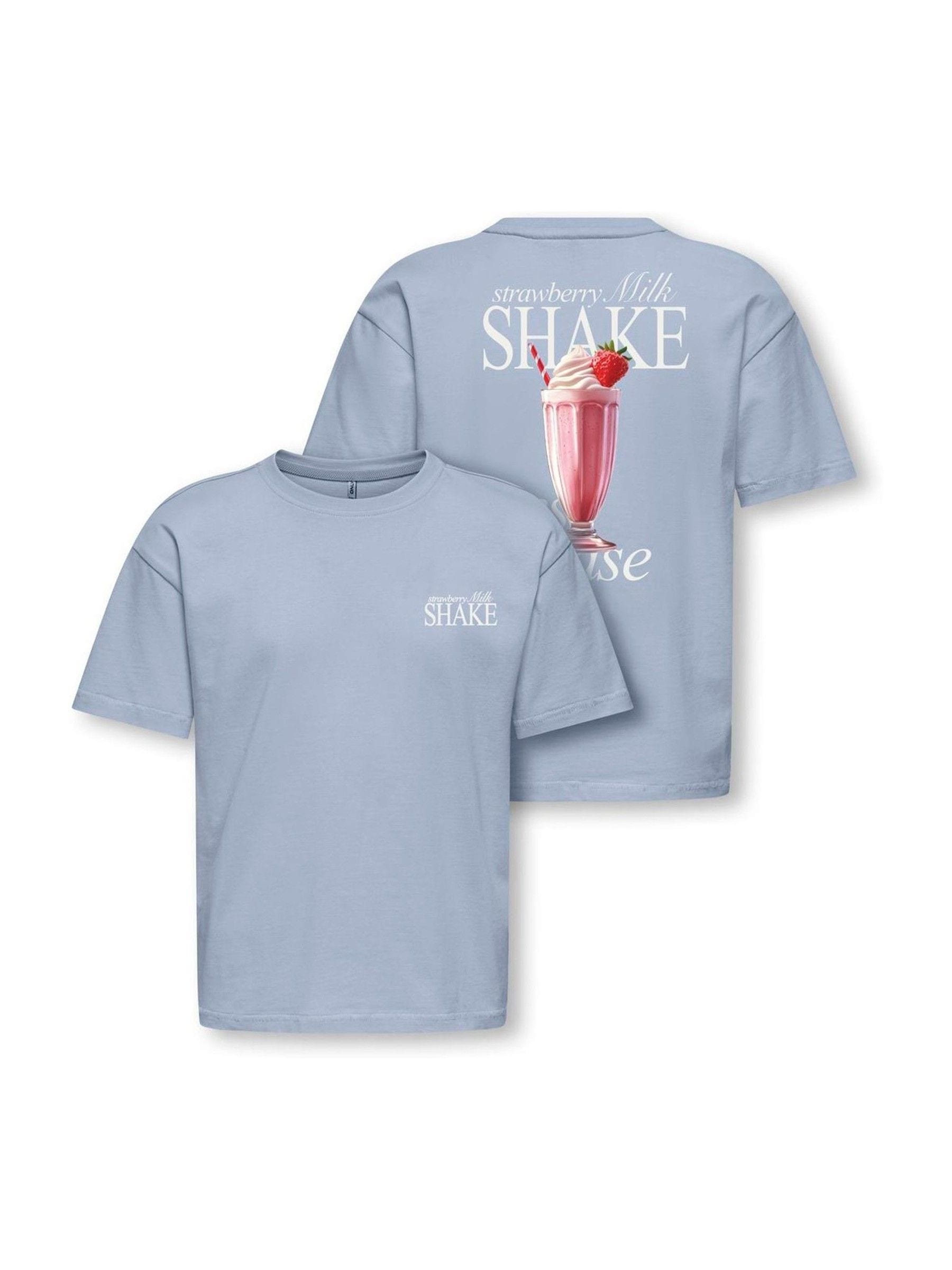 Dsiney Kidz - ONLY KIDS Blue Milkshake Print T-Shirt image 1