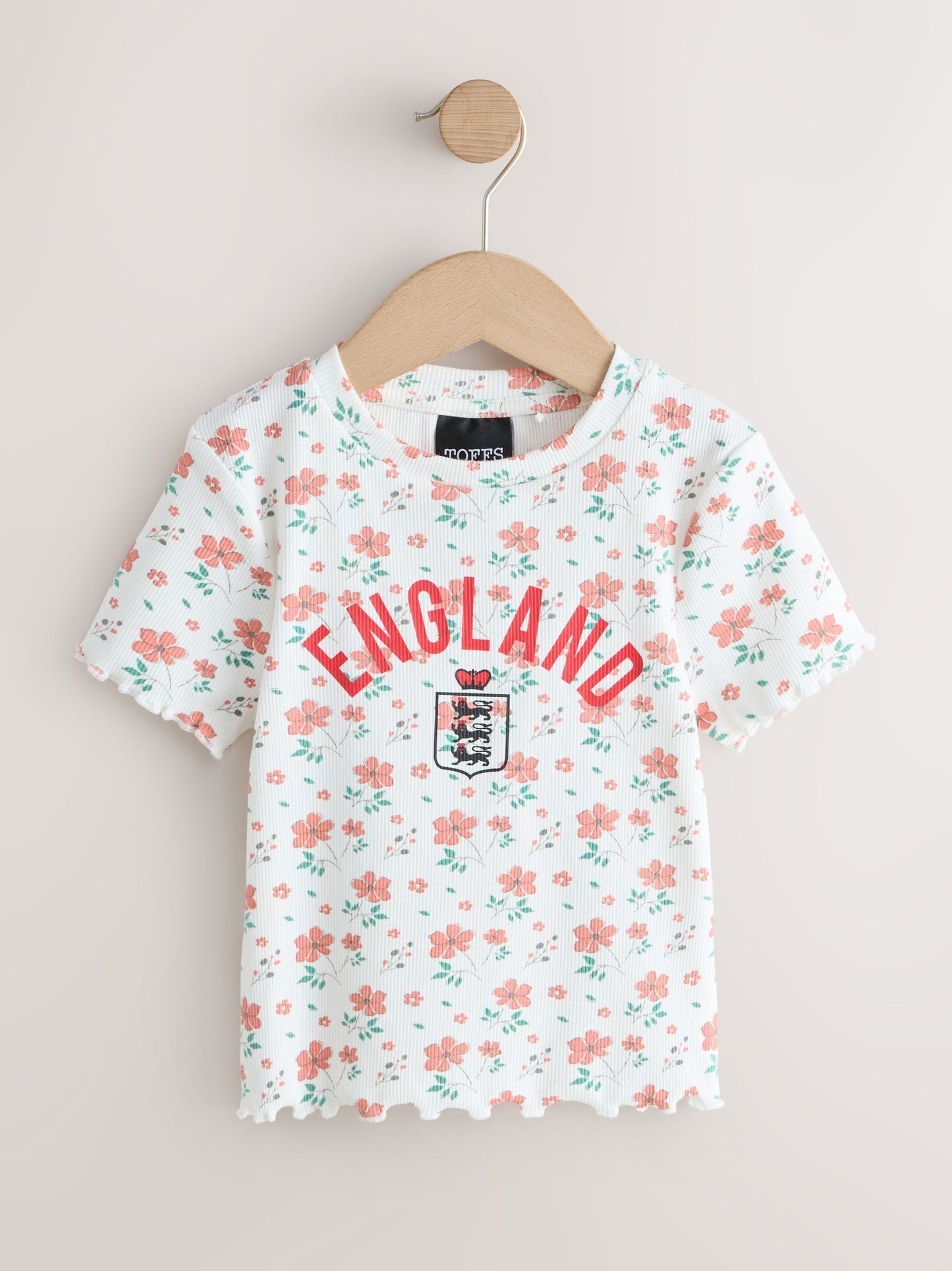 Dsiney Kidz - White Floral Toffs England Short Sleeve T-Shirt (3-16yrs) image 5