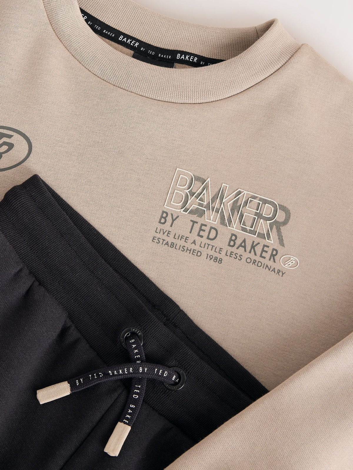 Baker by Ted Baker Stone/Black Oversized Sweatshirt and Cargo Joggers Set 2 Piece - image 11