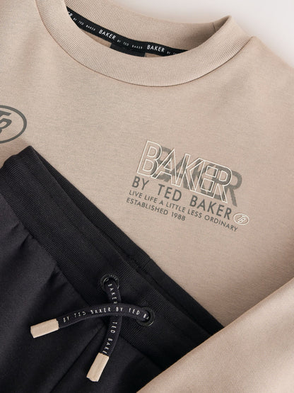 Baker by Ted Baker Stone/Black Oversized Sweatshirt and Cargo Joggers Set 2 Piece - image 11