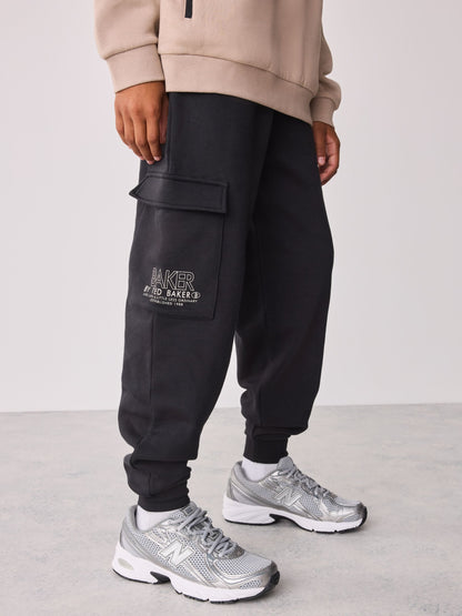 Baker by Ted Baker Stone/Black Oversized Sweatshirt and Cargo Joggers Set 2 Piece - image 3