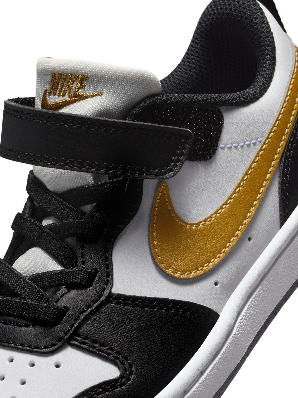 Nike Black/White Gold Junior Court Borough Low Recraft Trainers - image 7