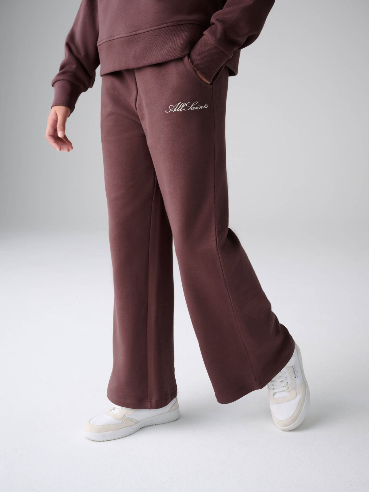 smALLSAINTS Brown Script Funnel Neck Sweater and Wide Leg Joggers Set - image 3