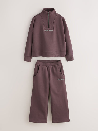 smALLSAINTS Brown Script Funnel Neck Sweater and Wide Leg Joggers Set - image 8