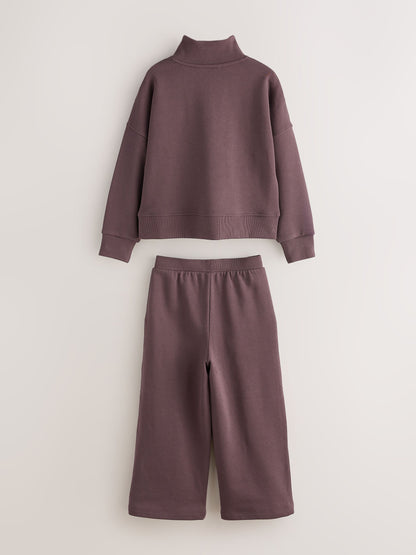 smALLSAINTS Brown Script Funnel Neck Sweater and Wide Leg Joggers Set - image 9