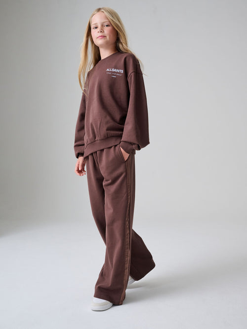 smALLSAINTS Brown Underground Satin Panel Sweatshirt and Joggers Set - image 1
