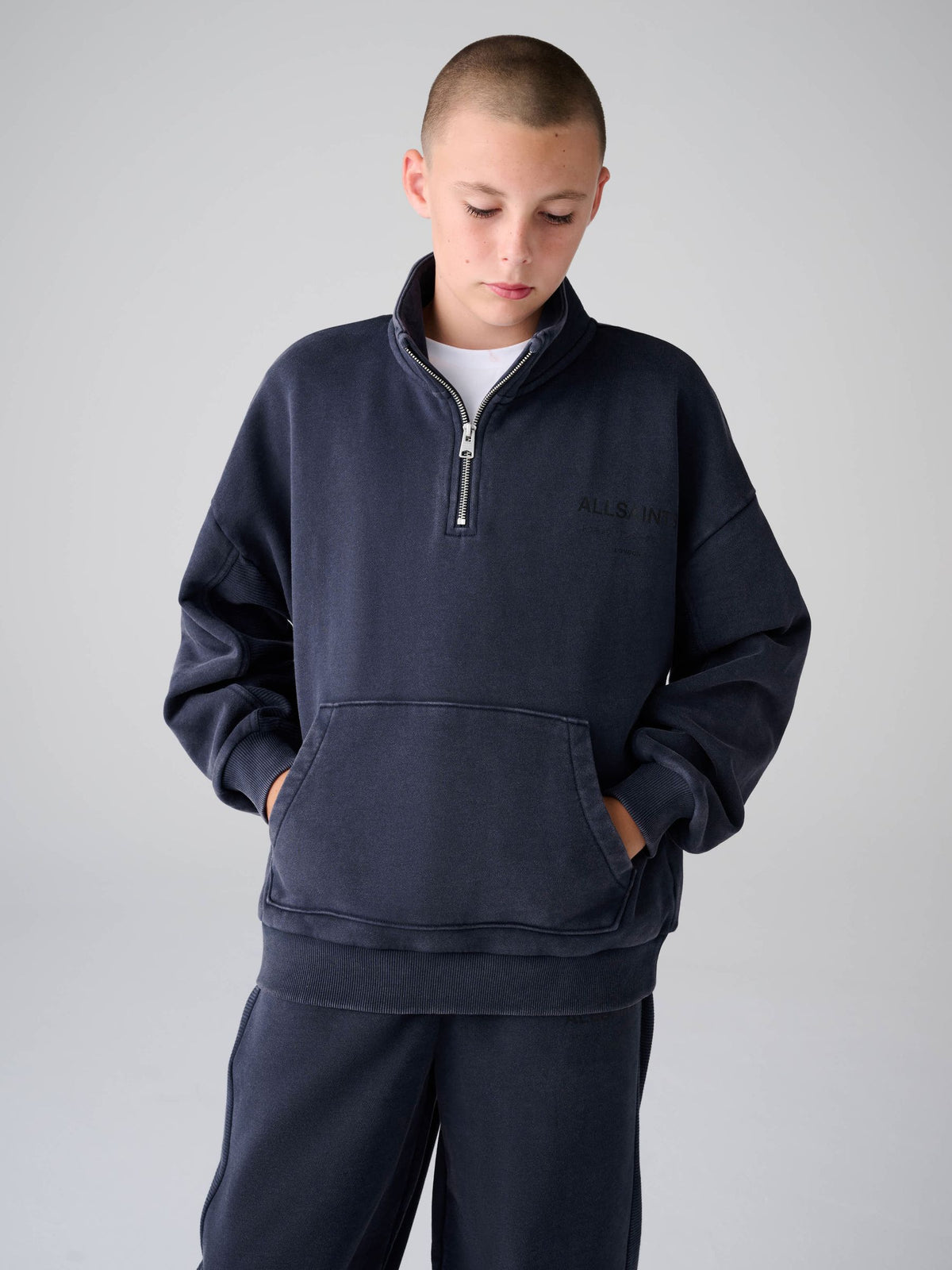 smALLSAINTS Navy Underground Funnel Neck Sweater and Joggers Set - image 2