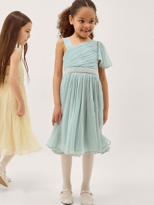 Dsiney Kidz - Monsoon Green Amalthea Asymmetrical Embellished Party Dress image 1
